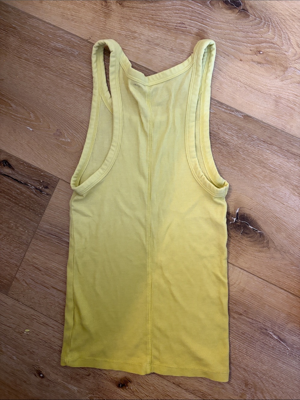 aerie Yellow Ribbed Racerback Tank - Picture 3 of 3